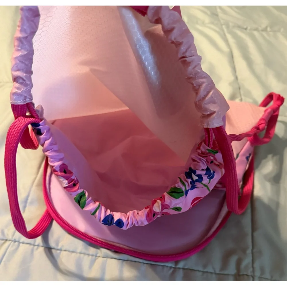 Disney Princesses Pink Drawstring Backpack 2 zipper compartments New NWT